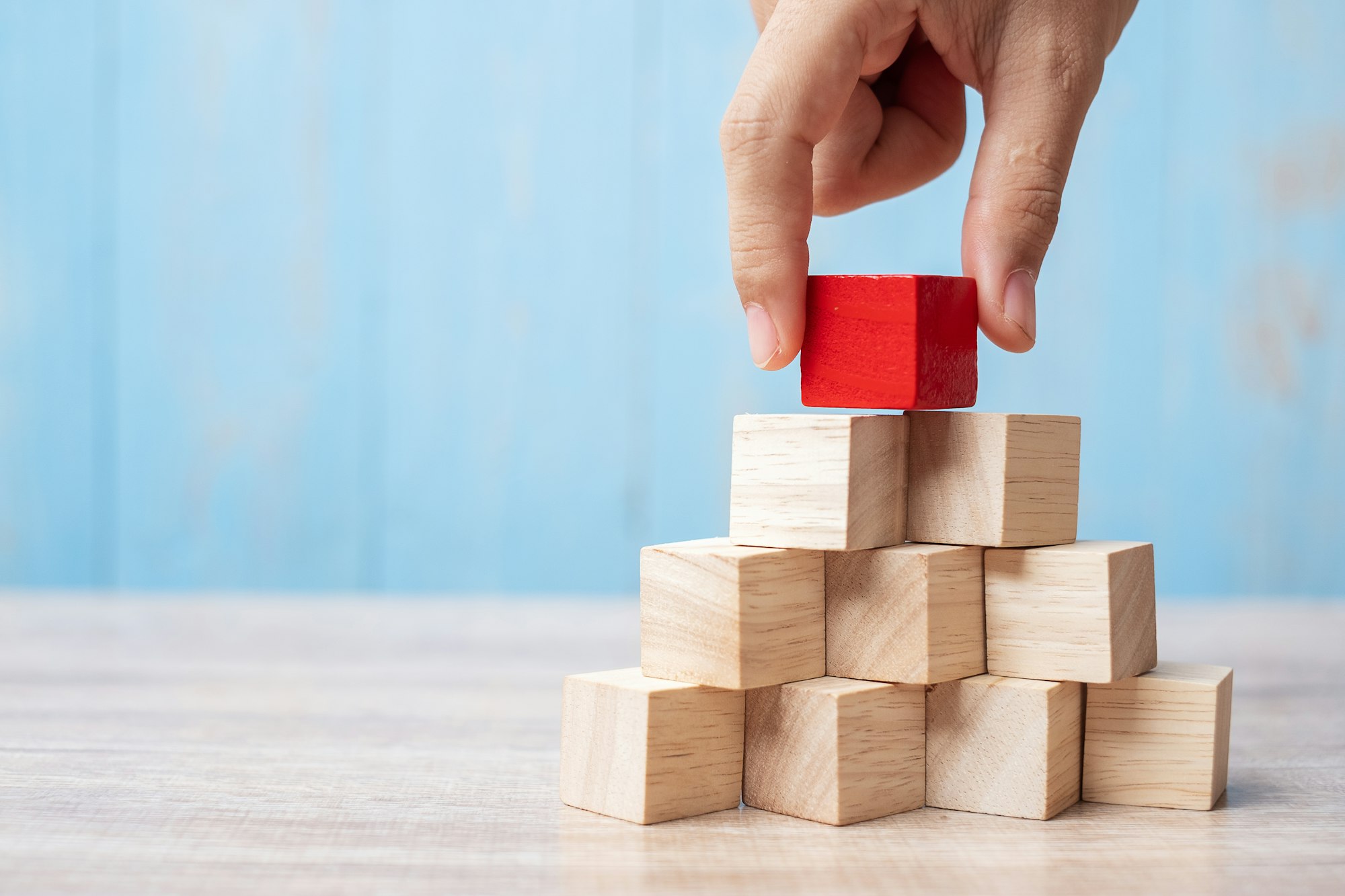 Wooden blocks on table